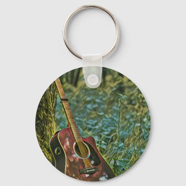 Guitarist birthday gift key ring (Front)