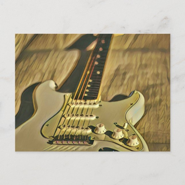 Guitarist birthday gift postcard (Front)