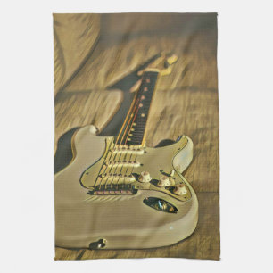 Guitarist birthday gift tea towel