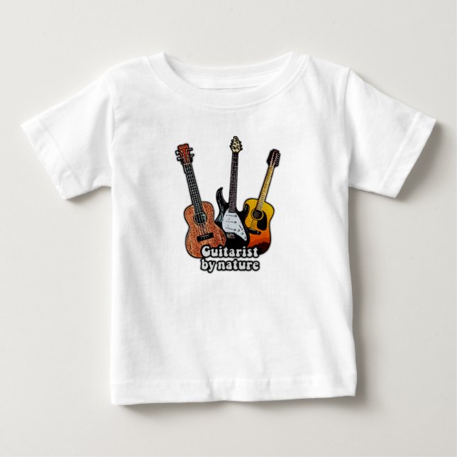 Guitarist by nature. colorful guitars baby T-Shirt (Front)