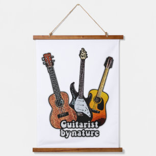 Guitarist by nature. colorful guitars  hanging tapestry