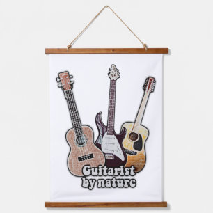Guitarist by nature. funny guitar artwork  hanging tapestry