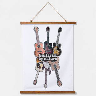 Guitarist by nature. positive quote for guitarists hanging tapestry