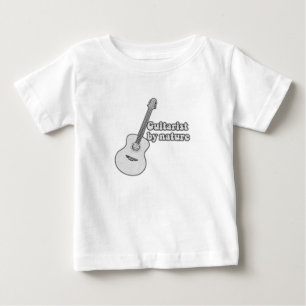 Guitarist by nature. retro black & white guitar baby T-Shirt