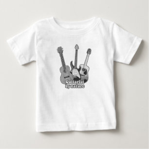 Guitarist by nature. vintage black & white guitar baby T-Shirt