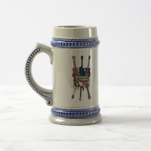 Guitarist by nature. vintage colourful guitars beer stein
