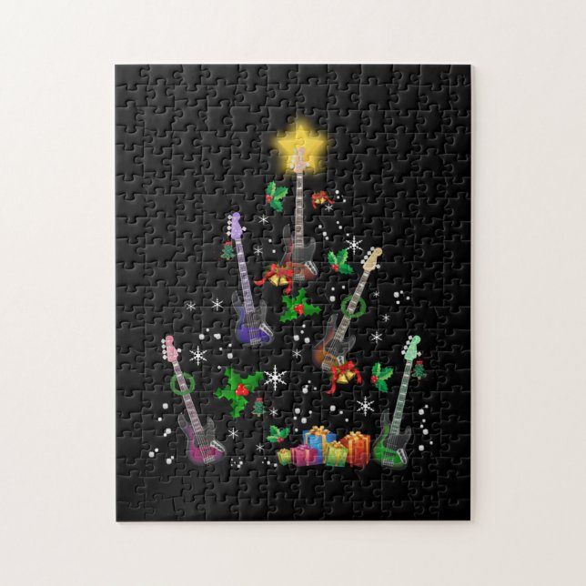 Guitarist Christmas Tree Guitar Birthday Jigsaw Puzzle (Vertical)
