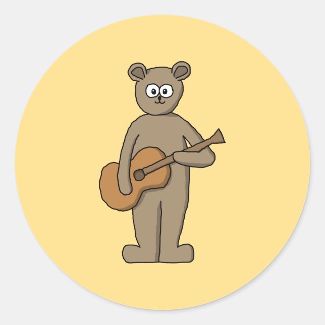 Guitarist. Classic Round Sticker (Front)