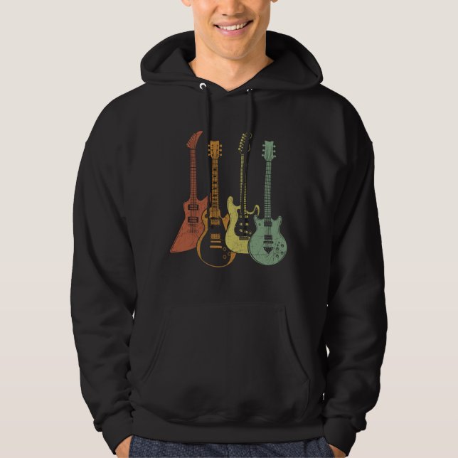 Guitarist Colourful Musical Instruments Guitars Hoodie (Front)