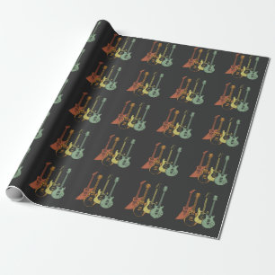 Guitarist Colourful Musical Instruments Guitars Wrapping Paper