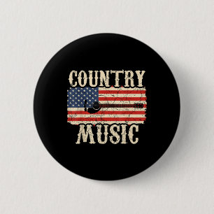 Guitarist Country Music Guitar American Flag Birth 6 Cm Round Badge