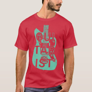 Guitarist Electric Guitar Body Surf Green Colour T-Shirt