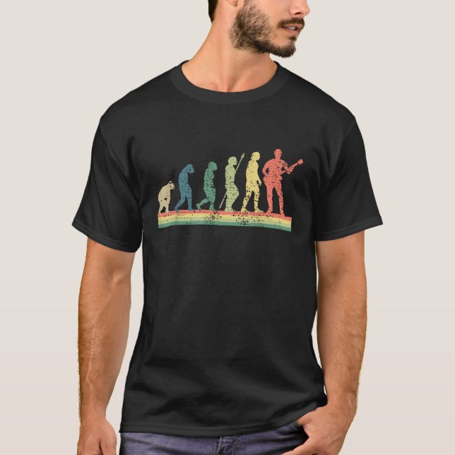 Guitarist Evolution Funny Guitar Player Gift  T-Shirt (Front)