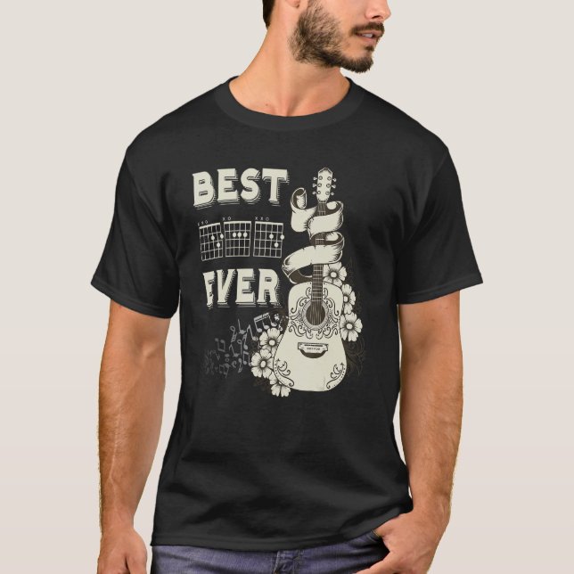 Guitarist Father Best Dad Ever D A D Chord Guitar  T-Shirt (Front)