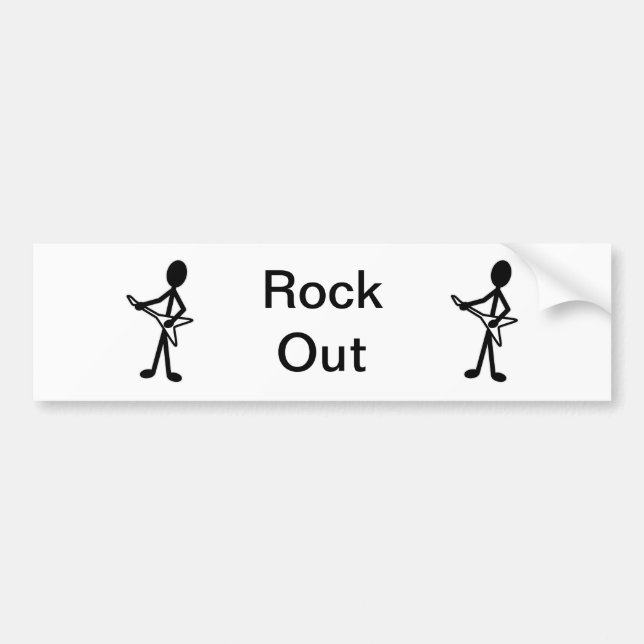 Guitarist Flying V Stick Figure Bumper Sticker (Front)