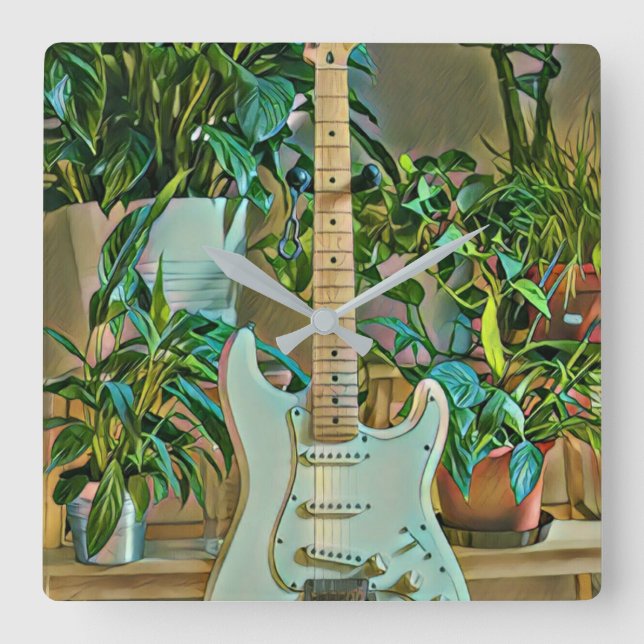 Guitarist gifts square wall clock (Front)