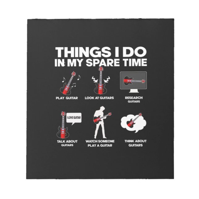 Guitarist Guitar Addicted Guitarist Music Birthday Notepad (Front)