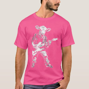 Guitarist Guitar - Cow Farmer Breeder Hereford Cat T-Shirt