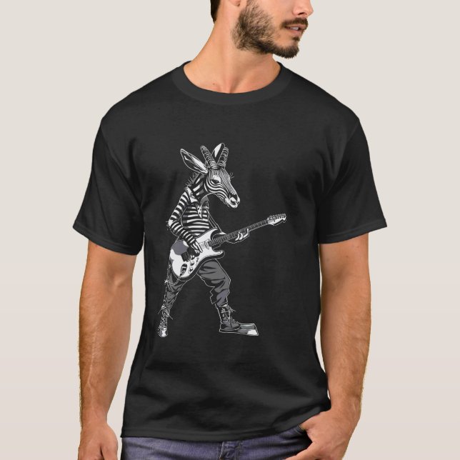 Guitarist Guitar - Guitar Player Okapi Dad Mum T-Shirt (Front)