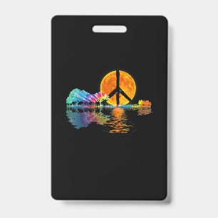 Guitarist Guitar Lake Shadow Peace Love Guitar ID Badge