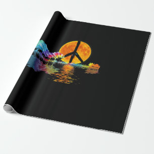 Guitarist Guitar Lake Shadow Peace Love Guitar Wrapping Paper