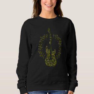 Guitarist Guitar Music Circle Clef with Music Note Sweatshirt