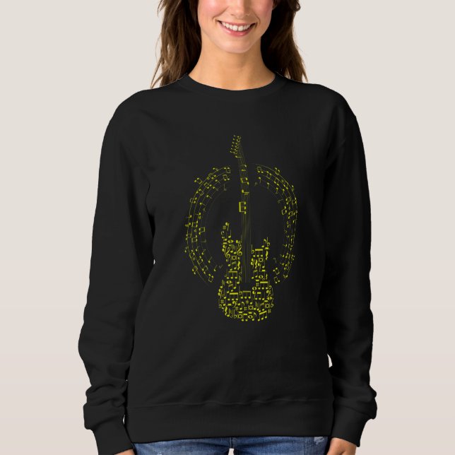 Guitarist Guitar Music Circle Clef with Music Note Sweatshirt (Front)