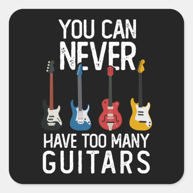 Guitarist Guitar Music Gift Present Idea Square Sticker (Front)