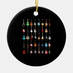 Guitarist Guitar Musical Instrument Rock and Roll Ceramic Tree Decoration