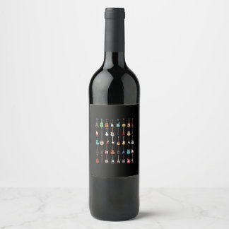 Guitarist Guitar Musical Instrument Rock and Roll Wine Label
