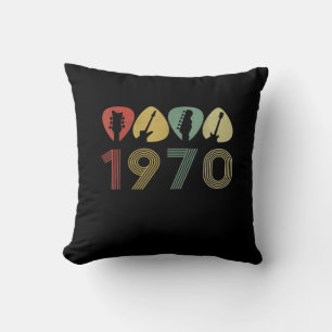 Guitarist Guitar Pick 1970 Guitarist Birthday Cushion