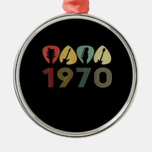 Guitarist Guitar Pick 1970 Guitarist Birthday Metal Tree Decoration