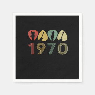 Guitarist Guitar Pick 1970 Guitarist Birthday Napkin