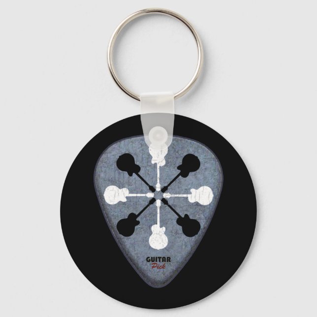 guitarist guitar pick key ring (Front)