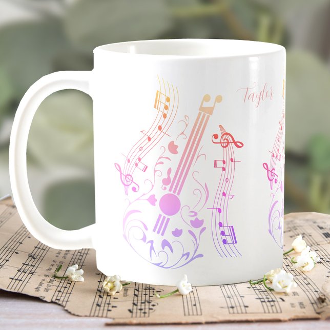 Guitarist Guitar Player Music Pink Custom Name Coffee Mug (Guitarist Guitar Player Music Pink Custom Name Coffee Mug)