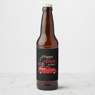 Guitarist Happy Valentines Day Guitarist Birthday Beer Bottle Label