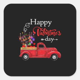 Guitarist Happy Valentines Day Guitarist Birthday Square Sticker