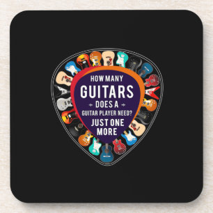 Guitarist How Many Guitars Birthday Coaster
