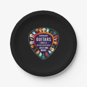 Guitarist How Many Guitars Birthday Paper Plate