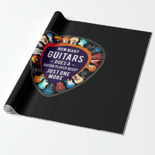 Guitarist How Many Guitars Birthday Wrapping Paper