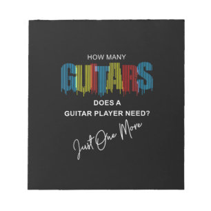 Guitarist How Many Guitars Does Birthday Notepad