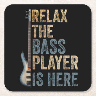 Guitarist Instrument Strings Square Paper Coaster