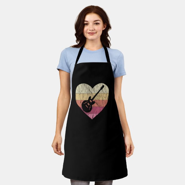 Guitarist Loves Playing Blues Guitar Apron (Worn)