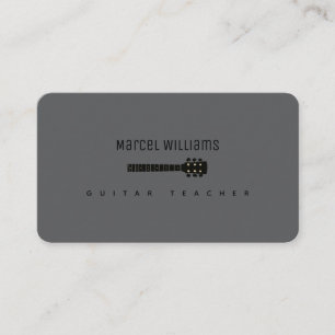 Guitarist Minimalist guitar-neck gray Business Card