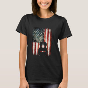 Guitarist Music USA Flag Guitar Patriotic Guitar T-Shirt