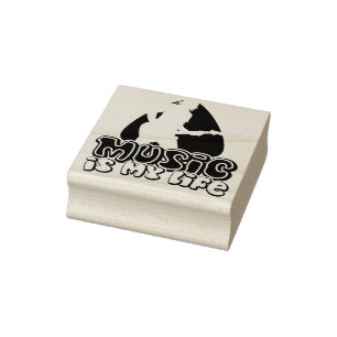 Guitarist Plectrum - Music Is My Life Rubber Stamp