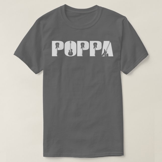 Guitarist Poppa Funny Music Guitar Lover Fathers D T-Shirt (Design Front)