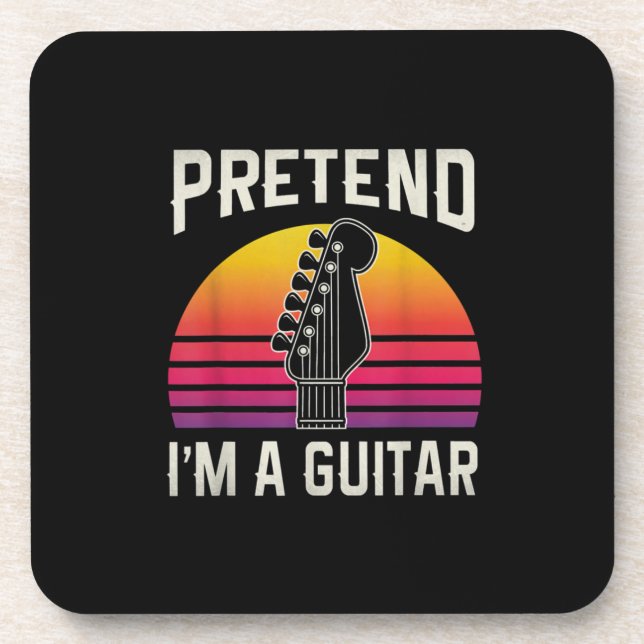 Guitarist Pretend I Am A Guitar Birthday Coaster (Front)
