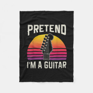 Guitarist Pretend I Am A Guitar Birthday Fleece Blanket