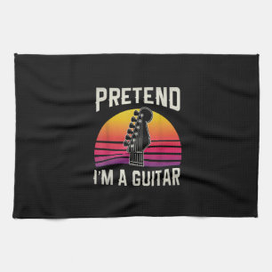 Guitarist Pretend I Am A Guitar Birthday Tea Towel